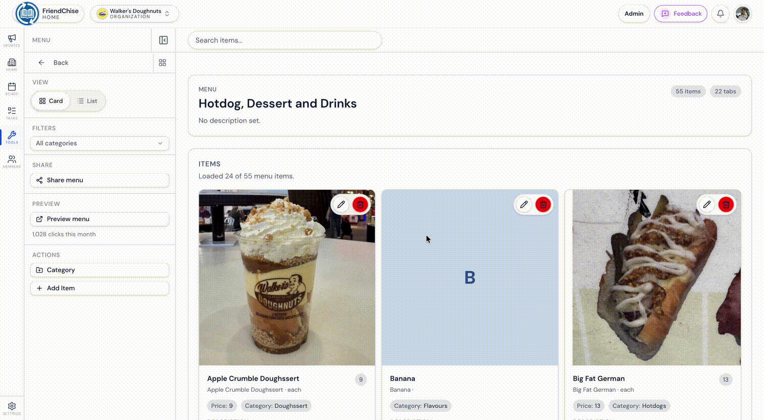Customer scanning a FriendChise QR menu